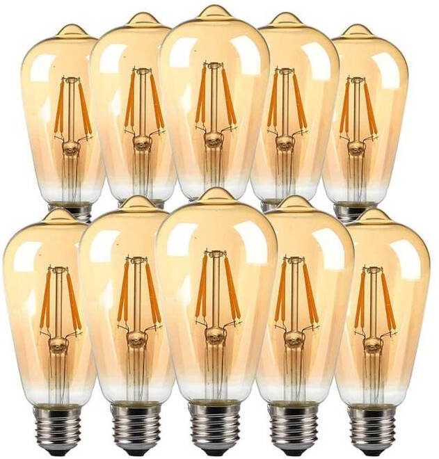 V-tac VT-1964-N 10-pack ST64 Filament LED lamp E27- 4W 350 Lm 2200K