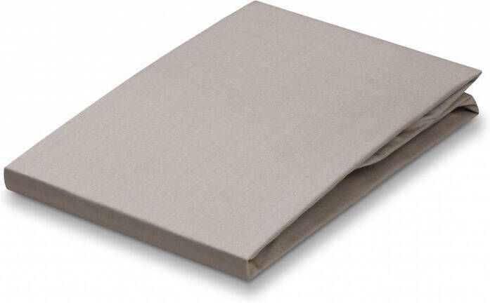 Vandyck Percale Hoeslaken Stone | 220 cm x 140 cm | Grijs | Beige | Katoen