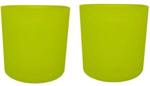 Vase The World Celtic Neon yellow Ø12 x H12 cm -2 stuks