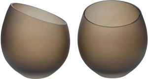 Vase The World Moho Waxinelichthouder H 15 x Ø 15 5 cm Set van 2 Satin Taupe