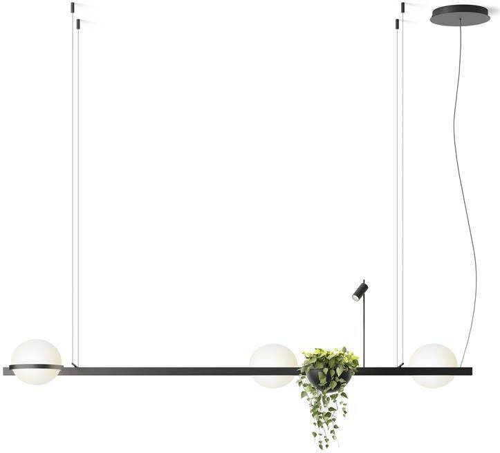 Vibia Palma 3736 hanglamp LED met plantenbak grafiet