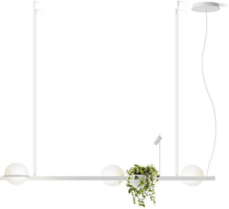 Vibia Palma 3736 hanglamp LED met plantenbak wit