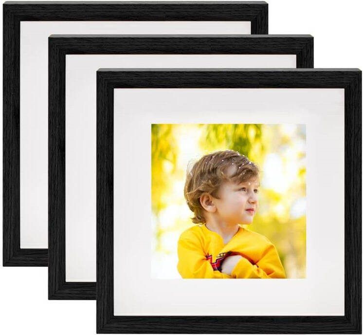 VidaXL Fotolijsten 3 st voor 13x13 cm foto 3D 23x23 cm zwart