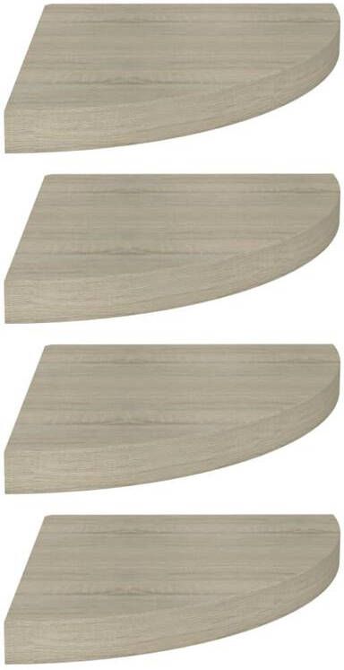 VidaXL Hoekschappen zwevend 4 st 35x35x3 8 cm MDF eikenkleurig