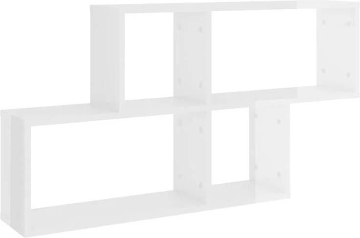 VidaXL Wandschap 100x18x53 cm spaanplaat hoogglans wit