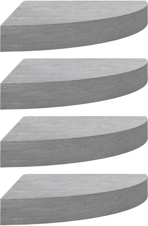 VidaXL Hoekwandschappen 4 st 35x35x3 8 cm MDF betongrijs