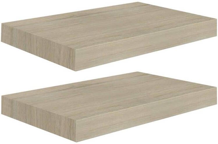 VidaXL Wandschappen zwevend 2 st 40x23x3 8 cm MDF eikenkleurig