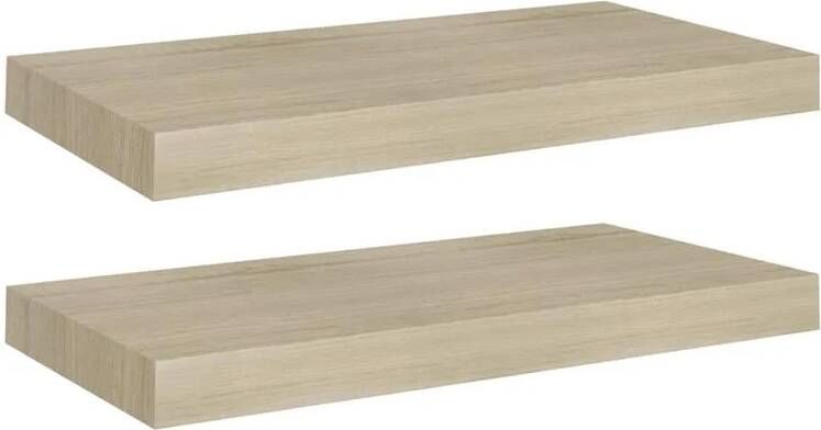 VidaXL Wandschappen zwevend 2 st 50x23x3 8 cm MDF eikenkleurig