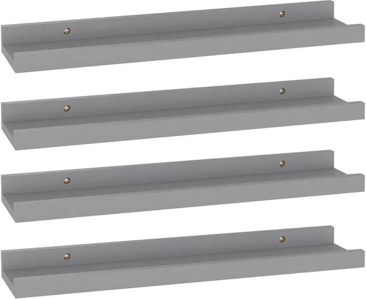 VidaXL Wandschappen 4 st 40x9x3 cm grijs