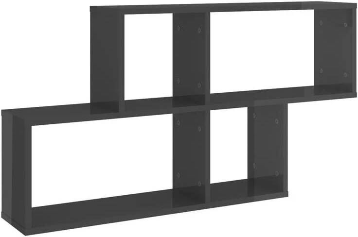 VidaXL Wandschap 100x18x53 cm spaanplaat hoogglans grijs