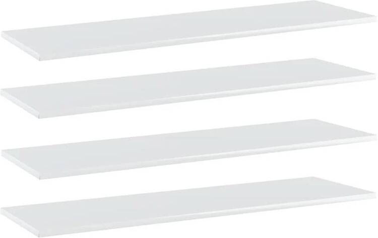 VidaXL Wandschappen 4 st 100x30x1 5 cm spaanplaat hoogglans wit