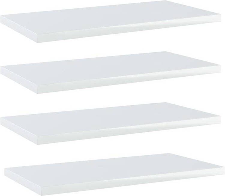 VidaXL Wandschappen 4 st 40x20x1 5 cm spaanplaat hoogglans wit