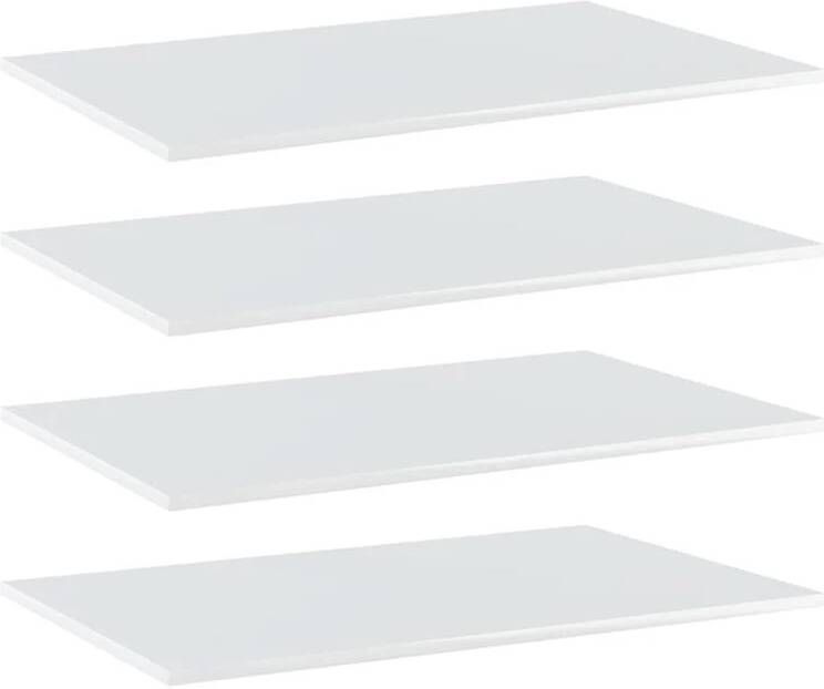 VidaXL Wandschappen 4 st 80x50x1 5 cm spaanplaat hoogglans wit