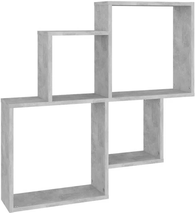 VidaXL Wandschap kubus 80x15x78 5 cm spaanplaat betongrijs