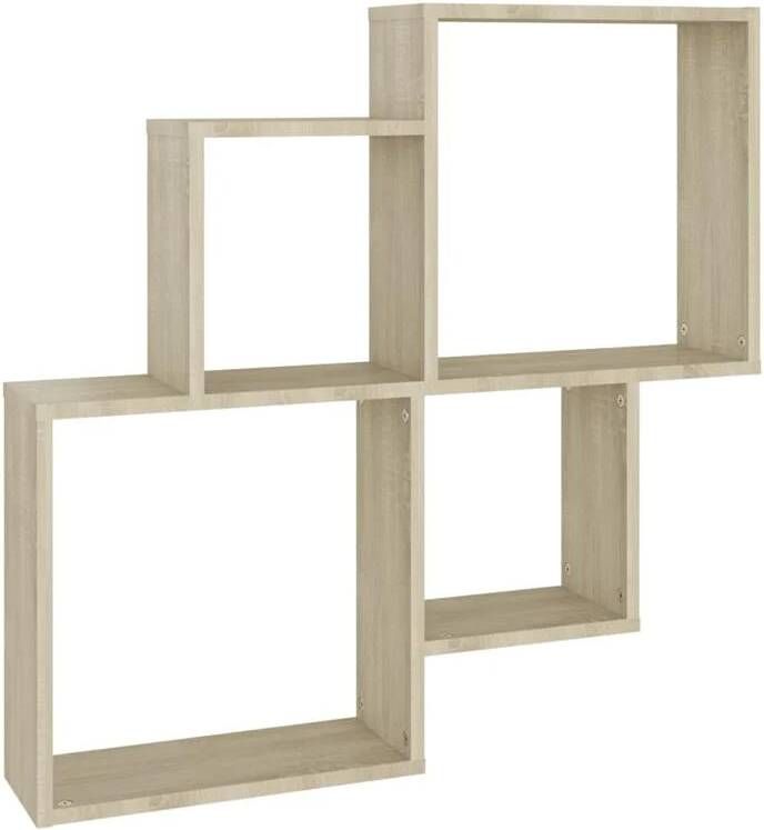 VidaXL Wandschap kubus 80x15x78 5 cm spaanplaat sonoma eiken