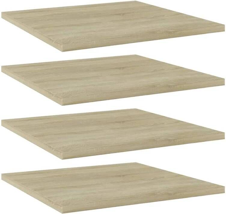 VidaXL Wandschappen 4 st 40x40x1 5 cm spaanplaat sonoma eikenkleurig