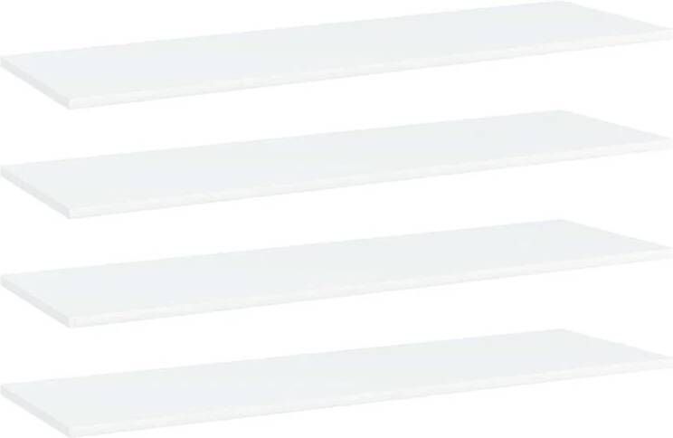 VidaXL Wandschappen 4 st 100x30x1 5 cm spaanplaat wit
