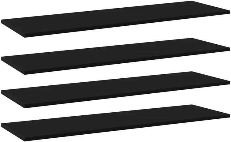 VidaXL Wandschappen 4 st 100x30x1 5 cm spaanplaat zwart