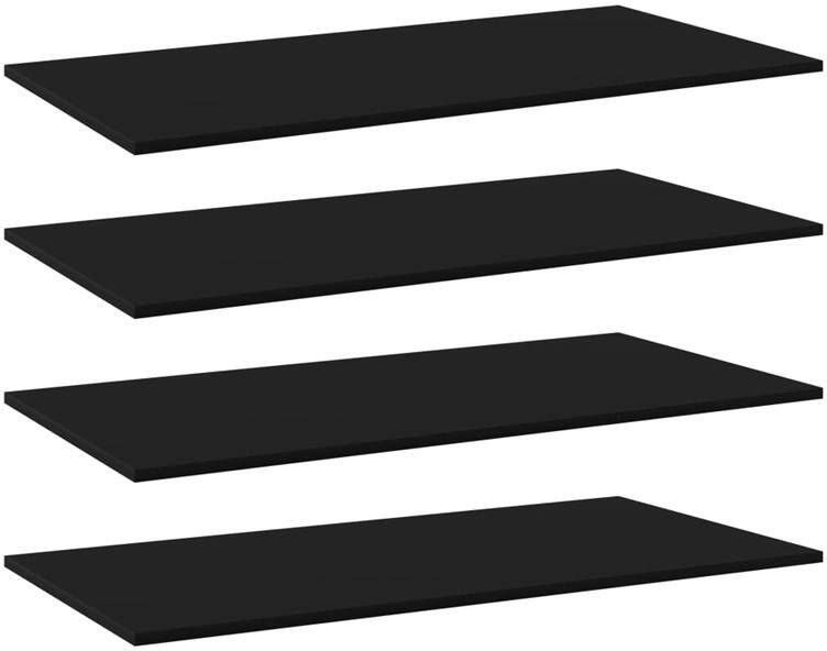 VidaXL Wandschappen 4 st 100x50x1 5 cm spaanplaat zwart