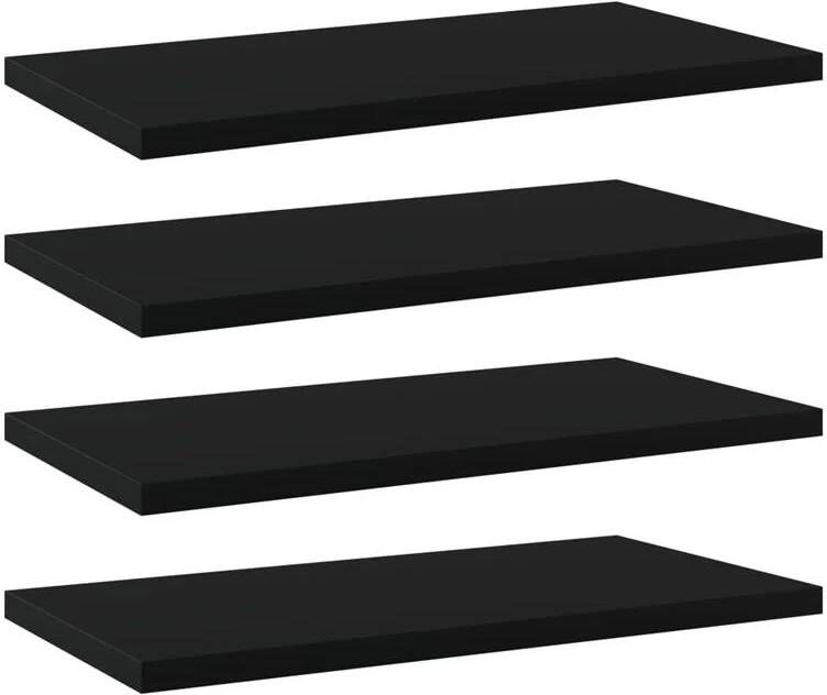 VidaXL Wandschappen 4 st 40x20x1 5 cm spaanplaat zwart