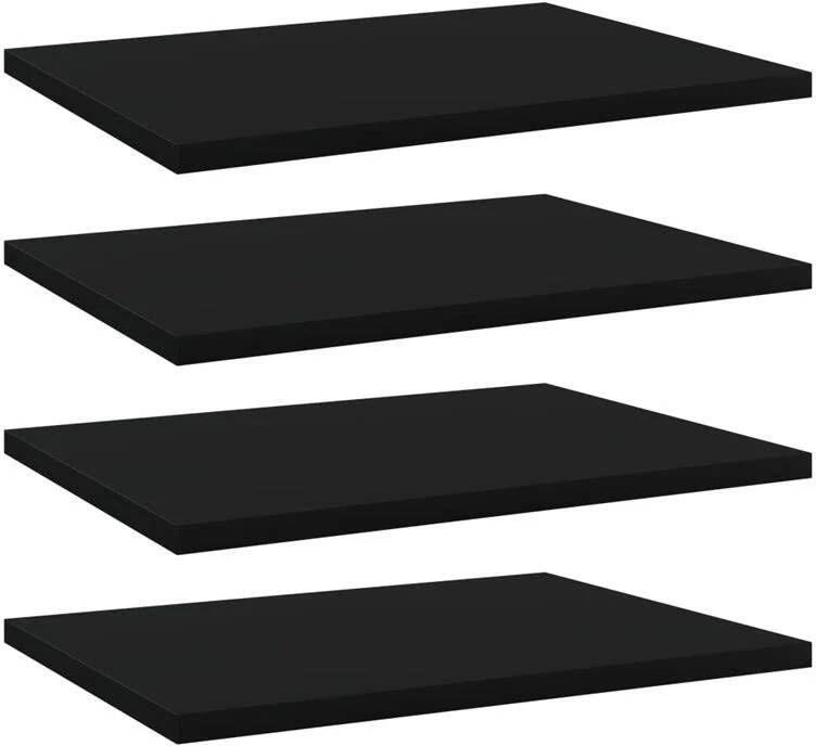 VidaXL Wandschappen 4 st 40x30x1 5 cm spaanplaat zwart