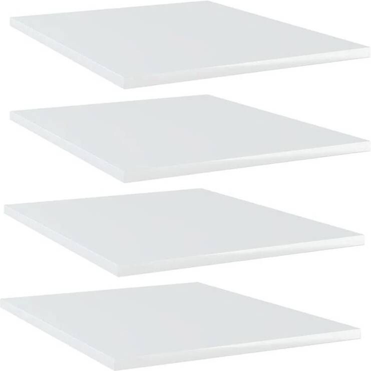 VidaXL Wandschappen 4 st 40x50x1 5 cm spaanplaat hoogglans wit