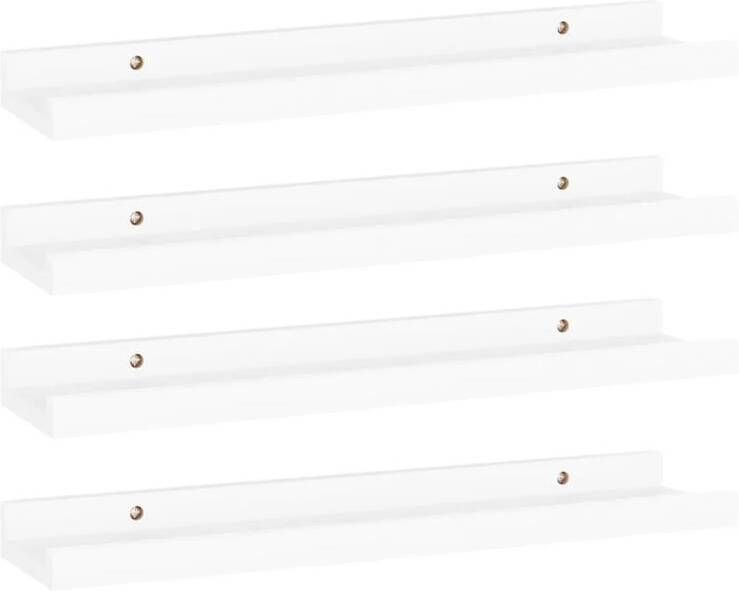 VidaXL Wandschappen 4 st 40x9x3 cm wit