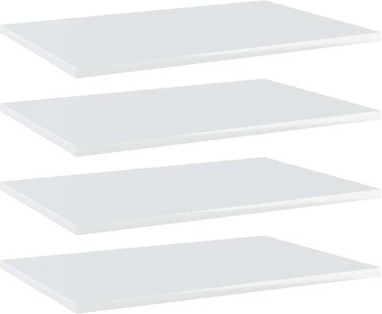 VidaXL Wandschappen 4 st 60x40x1 5 cm spaanplaat hoogglans wit