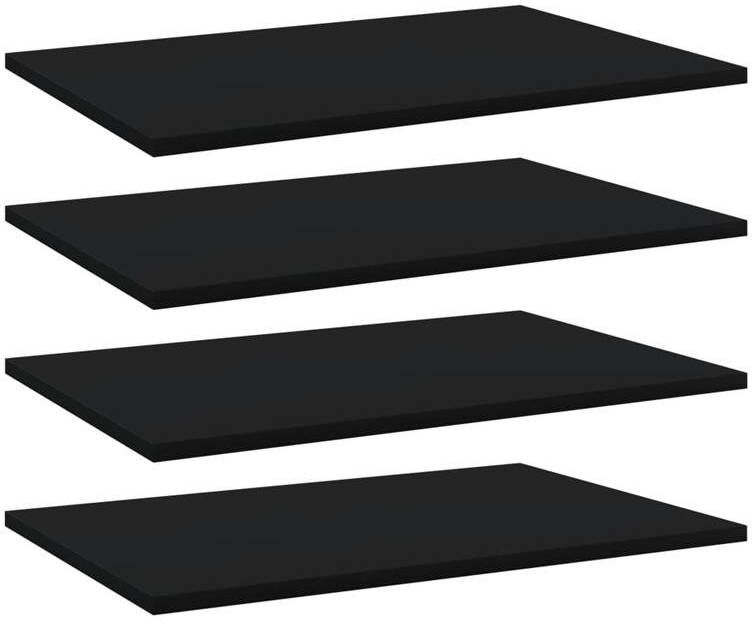 VidaXL Wandschappen 4 st 60x40x1 5 cm spaanplaat zwart