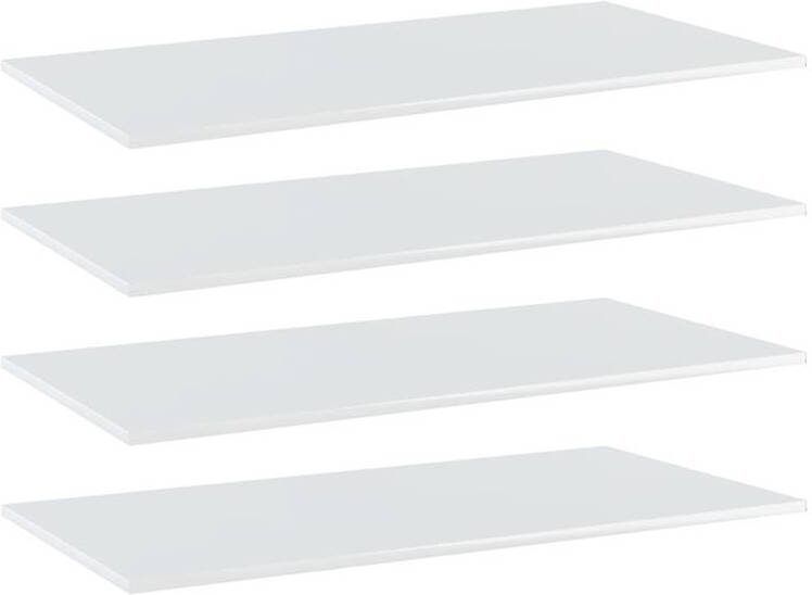 VidaXL Wandschappen 4 st 100x50x1 5 cm spaanplaat hoogglans wit