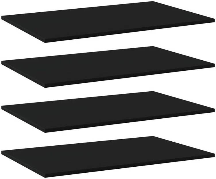 VidaXL Wandschappen 4 st 80x50x1 5 cm spaanplaat zwart