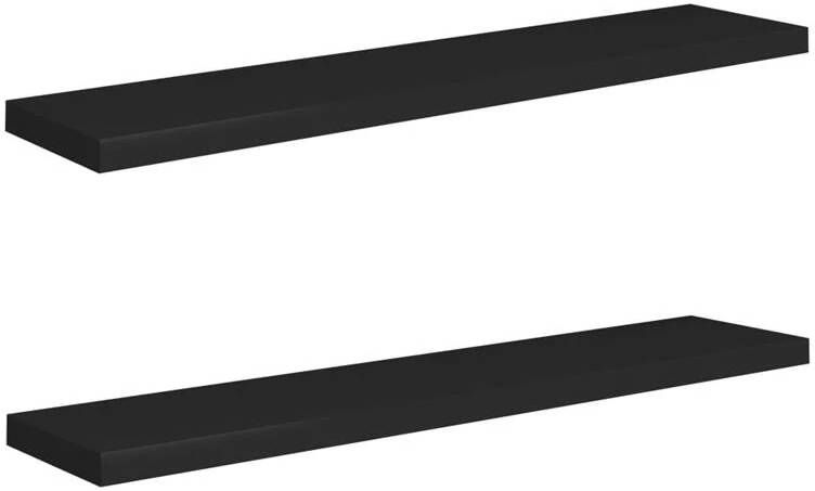 VidaXL Wandschappen zwevend 2 st 120x23 5x3 8 cm MDF zwart