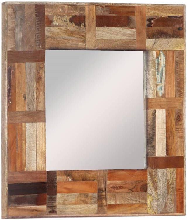 VidaXL Wandspiegel 50x50 cm massief gerecycled hout