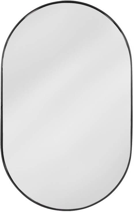 Vtw Living Wandspiegel Ovaal Zwarte Rand Metaal 50 x 80