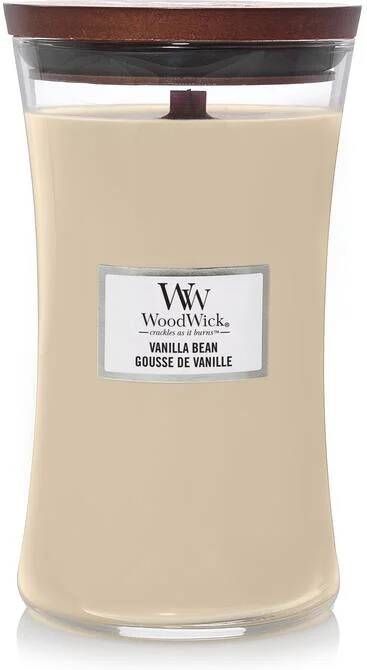 WoodWick Geurkaars Large Vanilla Bean 18 cm | ø 10 cm