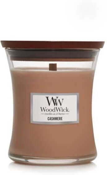 WoodWick Geurkaars Medium Cashmere 11 cm | ø 10 cm - Foto 3