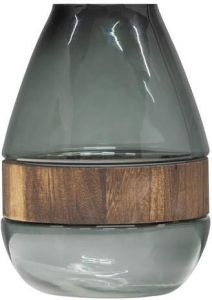 Woood Exclusive Vaas Dave Glas|Hout Blauw|Groen 26x19x19