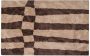 Woood vloerkleed grafisch dessin Fafa Wol|Katoen Bruin 200x300cm - Thumbnail 1