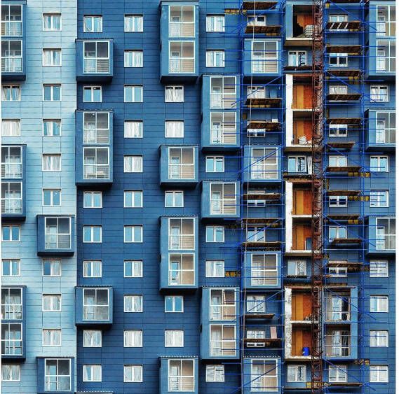 Goossens Schilderij City Blue 74 x 74 cm