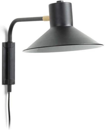 Kave Home Aria wandlamp metaal klein zwart