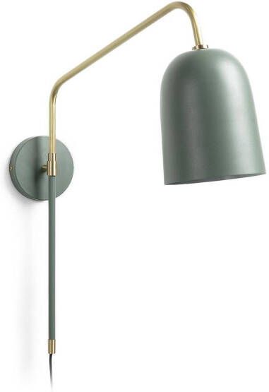 Kave Home Lamp Audrie Stalen wandlamp audrie met groene afwerking
