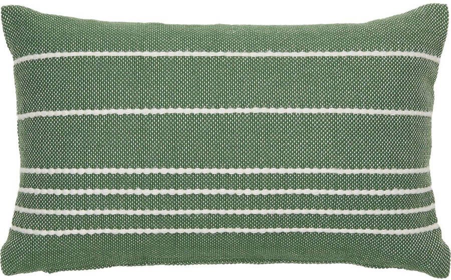 Kave Home Groene kussenhoes Polp van 100% PET met strepen 30 x 50 cm