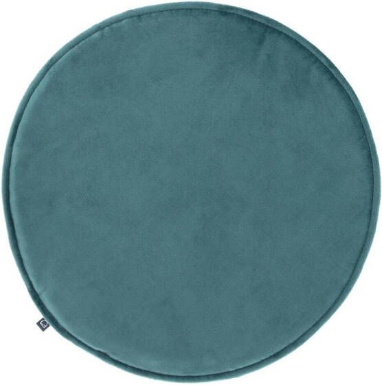 Kave Home Rimca rond stoelkussen fluweel turquoise Ø 35 cm (mtk0140)