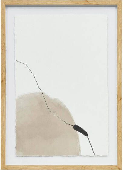 Kave Home Abstract schilderij Torroella wit en bruin 50 x 70 cm