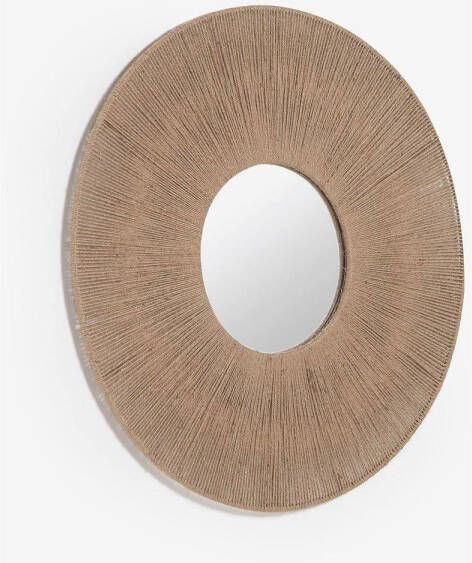 Kave Home Damira ronde spiegel in jute met natuurlijke afwerking Ø