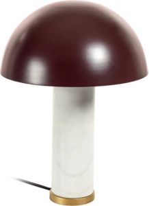 Kave Home Zorione tafellamp in wit marmer en metaal met bruine