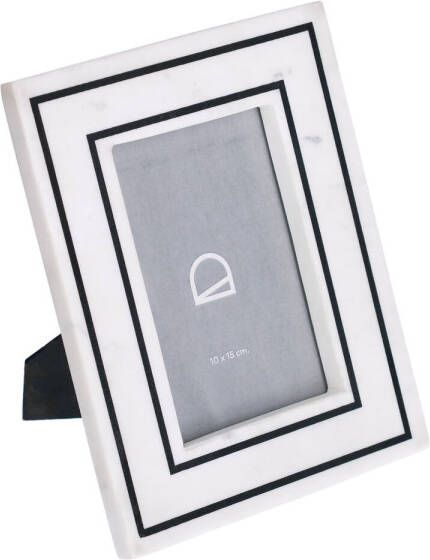 Kave Home Woon Accessoires Vittoria Fotolijst vittoria in zwart en wit marmer 23 x 18 cm