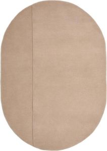 Kave Home Cosima ovaal wollen tapijt in beige Ø 160 x 230 cm