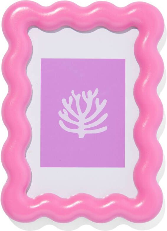 HEMA Fotolijst 10x15cm Roze Hout Golven (felroze)