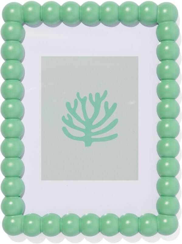 HEMA Fotolijst 15x20cm Groen Hout Bolletjes (felgroen)